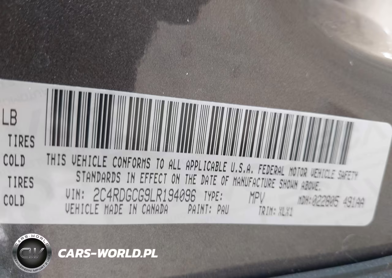 2020 Dodge Grand Caravan Sxt VIN:2C4RDGCG9LR194096 - 9