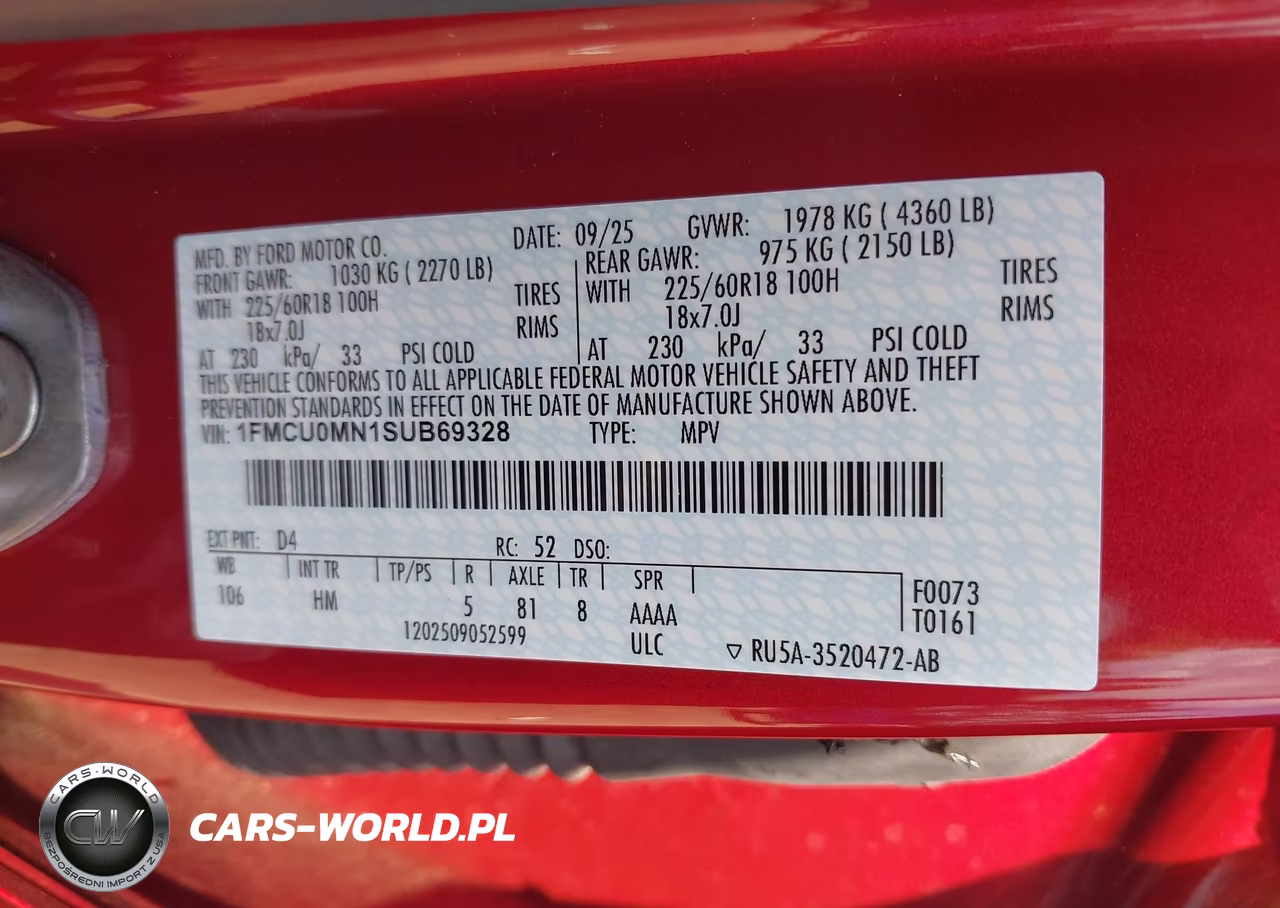 2025 Ford Escape St-Line VIN:1FMCU0MN1SUB69328 - 9