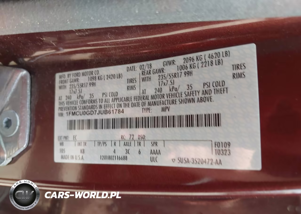 2018 Ford Escape Se VIN:1FMCU0GD7JUB61784 - 9