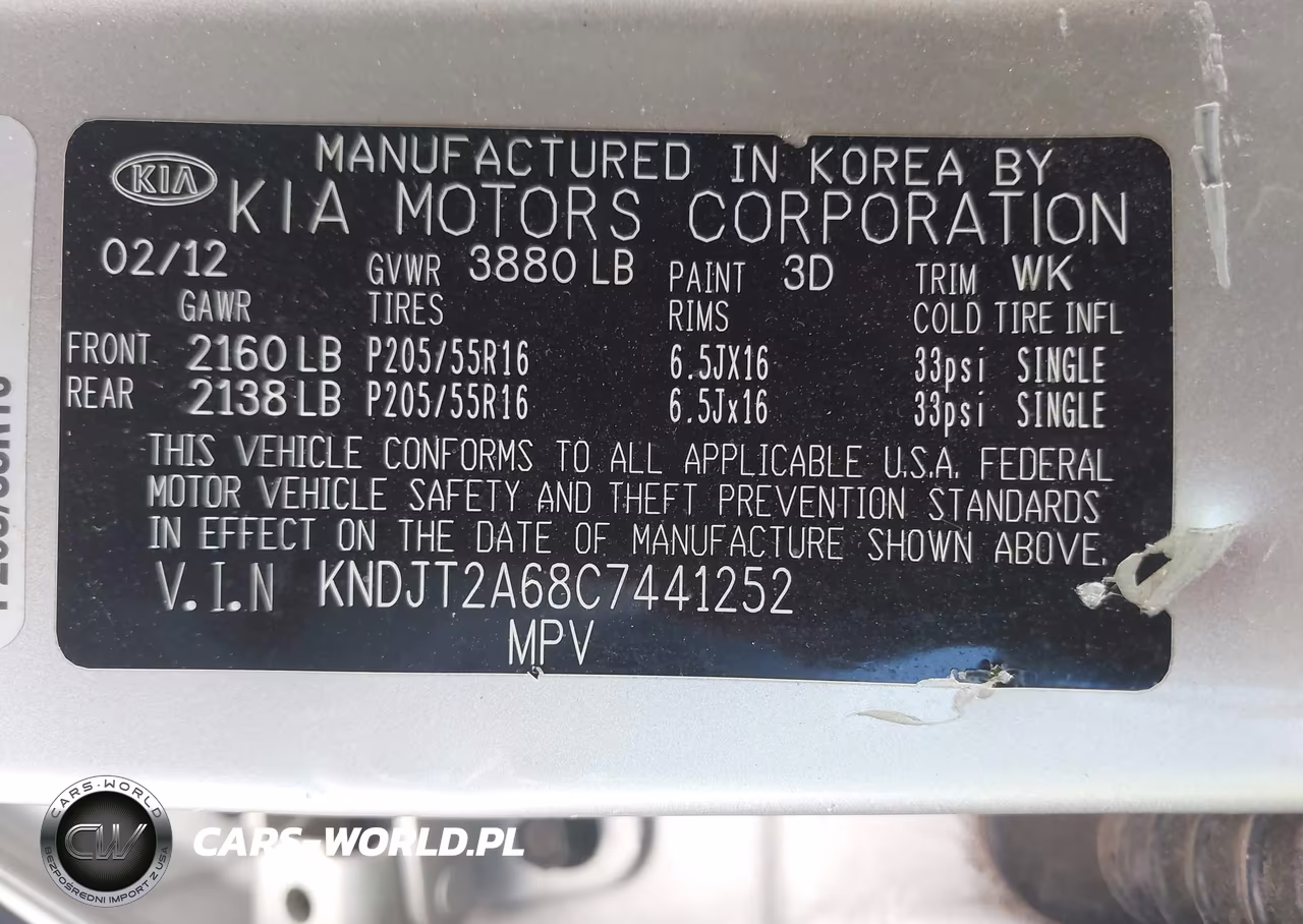 2012 Kia Soul + VIN:KNDJT2A68C7441252 - 9
