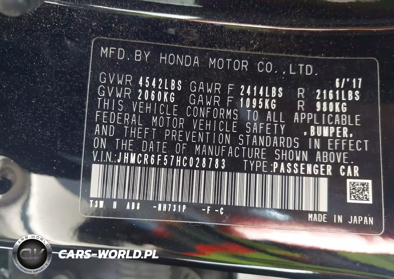2017 Honda Accord Hybrid Ex-L VIN:JHMCR6F57HC028783 - 9