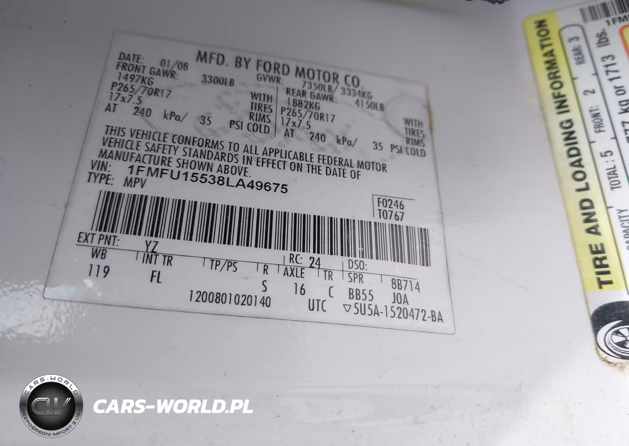 2008 Ford Expedition Xlt VIN:1FMFU15538LA49675 - 9