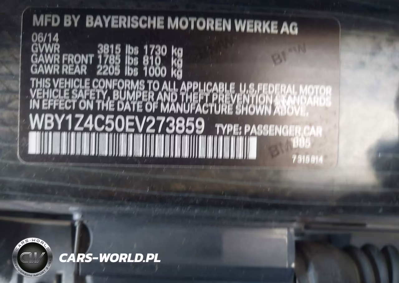 2014 BMW I3 Base W-Range Extender VIN:WBY1Z4C50EV273859 - 9