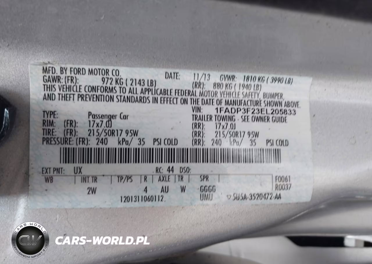 2014 Ford Focus Se VIN:1FADP3F23EL205833 - 9