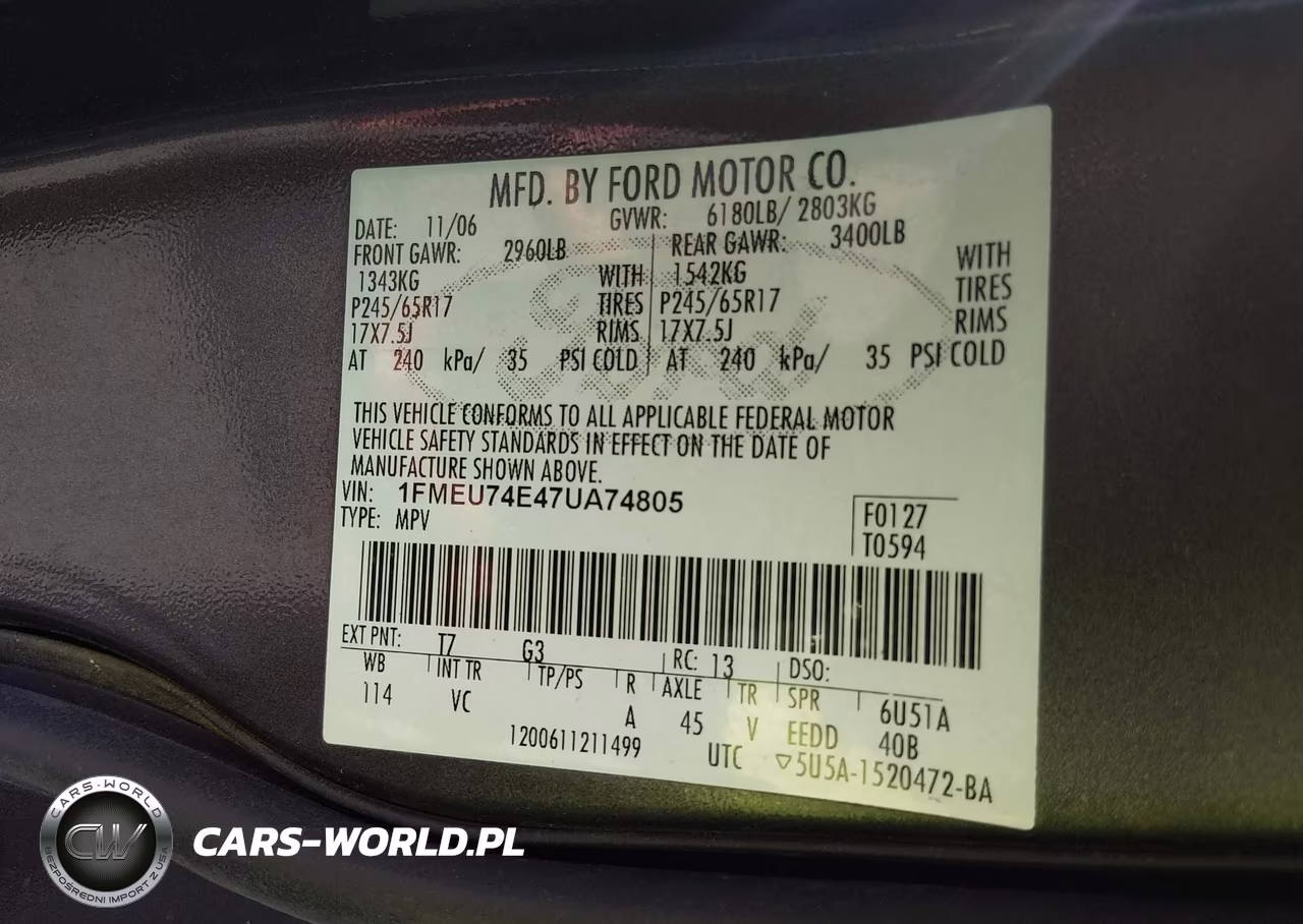 2007 Ford Explorer Eddie Bauer VIN:1FMEU74E47UA74805 - 9