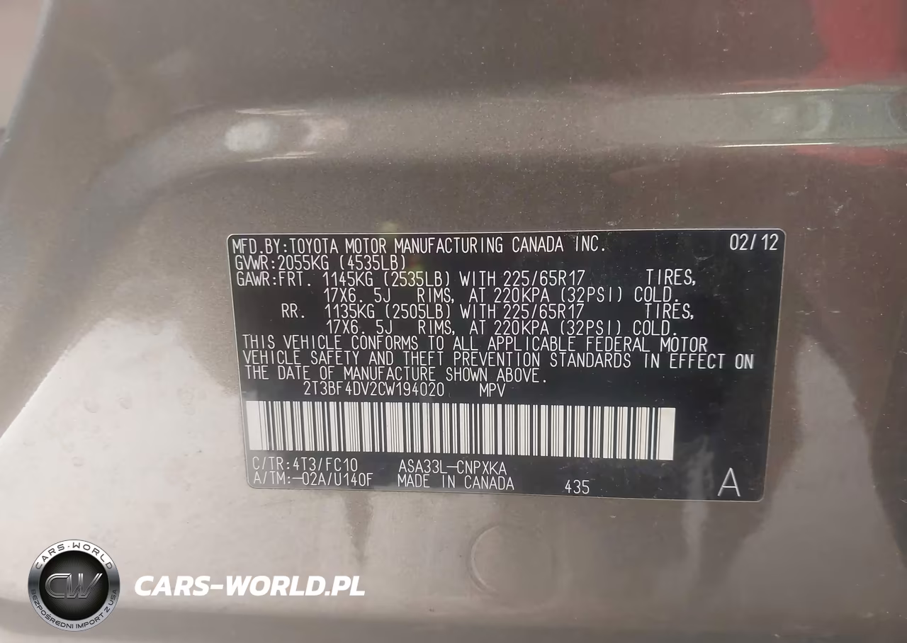 2012 Toyota Rav4 VIN:2T3BF4DV2CW194020 - 9