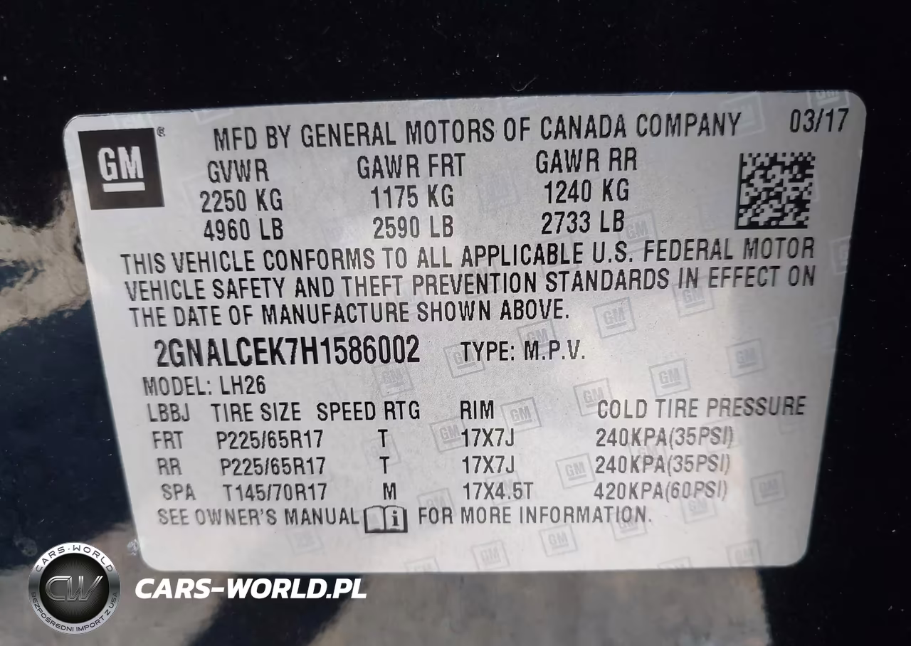 2017 Chevrolet Equinox Lt VIN:2GNALCEK7H1586002 - 9