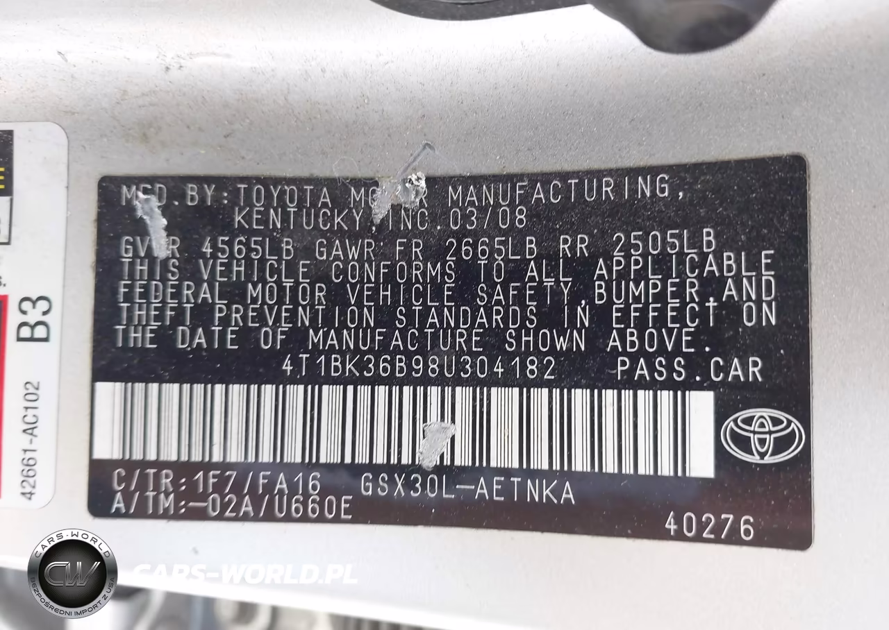 2008 Toyota Avalon Xl VIN:4T1BK36B98U304182 - 9