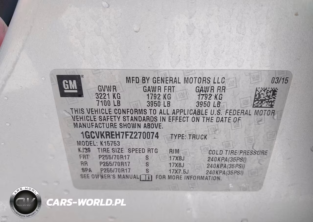 2015 Chevrolet Silverado 1500 Lt VIN:1GCVKREH7FZ270074 - 9