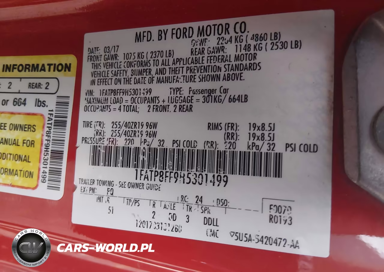 2017 Ford Mustang Gt Premium VIN:1FATP8FF9H5301499 - 9