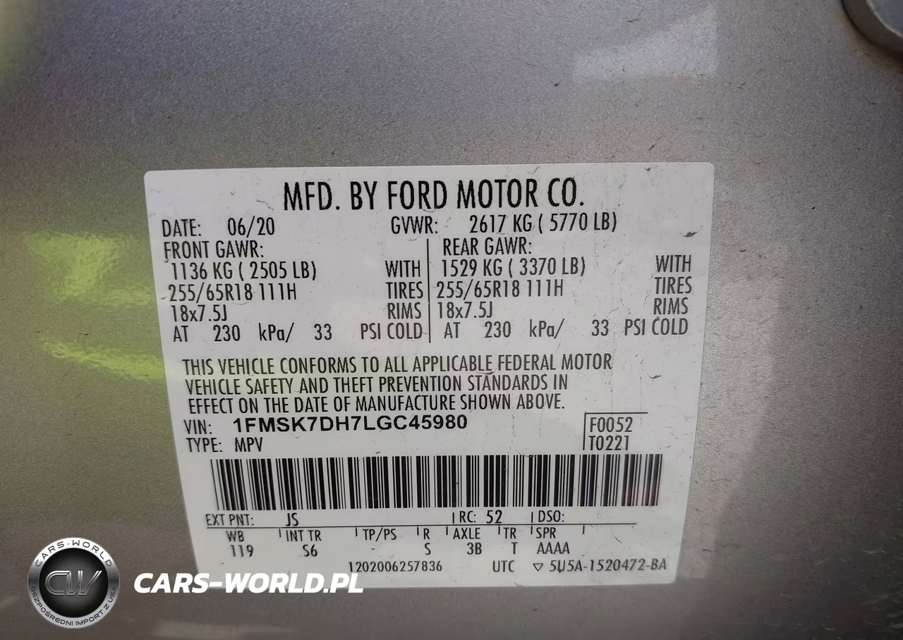 2020 Ford Explorer Xlt VIN:1FMSK7DH7LGC45980 - 9