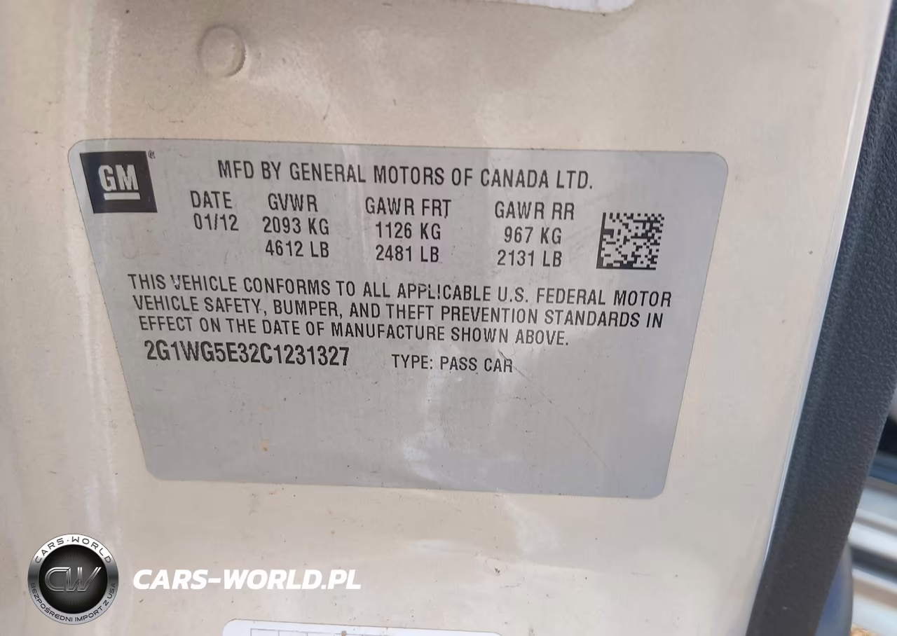 2012 Chevrolet Impala Lt VIN:2G1WG5E32C1231327 - 9
