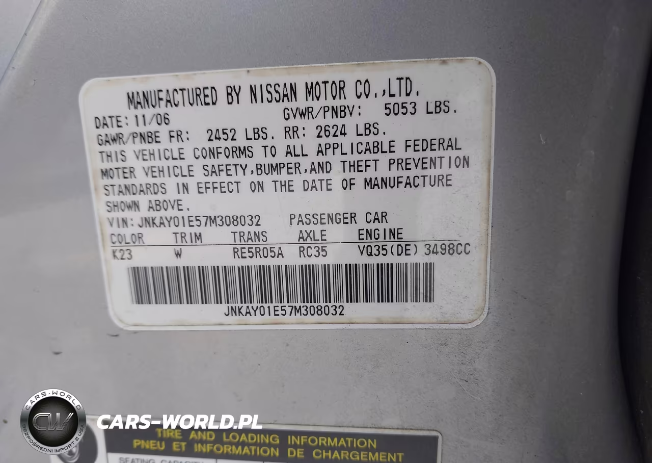 2007 Infiniti M35 Sport VIN:JNKAY01E57M308032 - 9