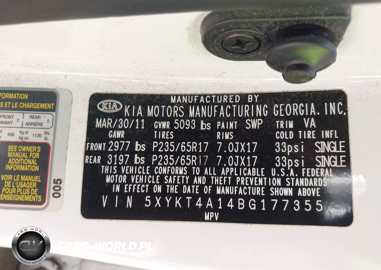 2011 Kia Sorento Lx VIN:5XYKT4A14BG177355 - 9
