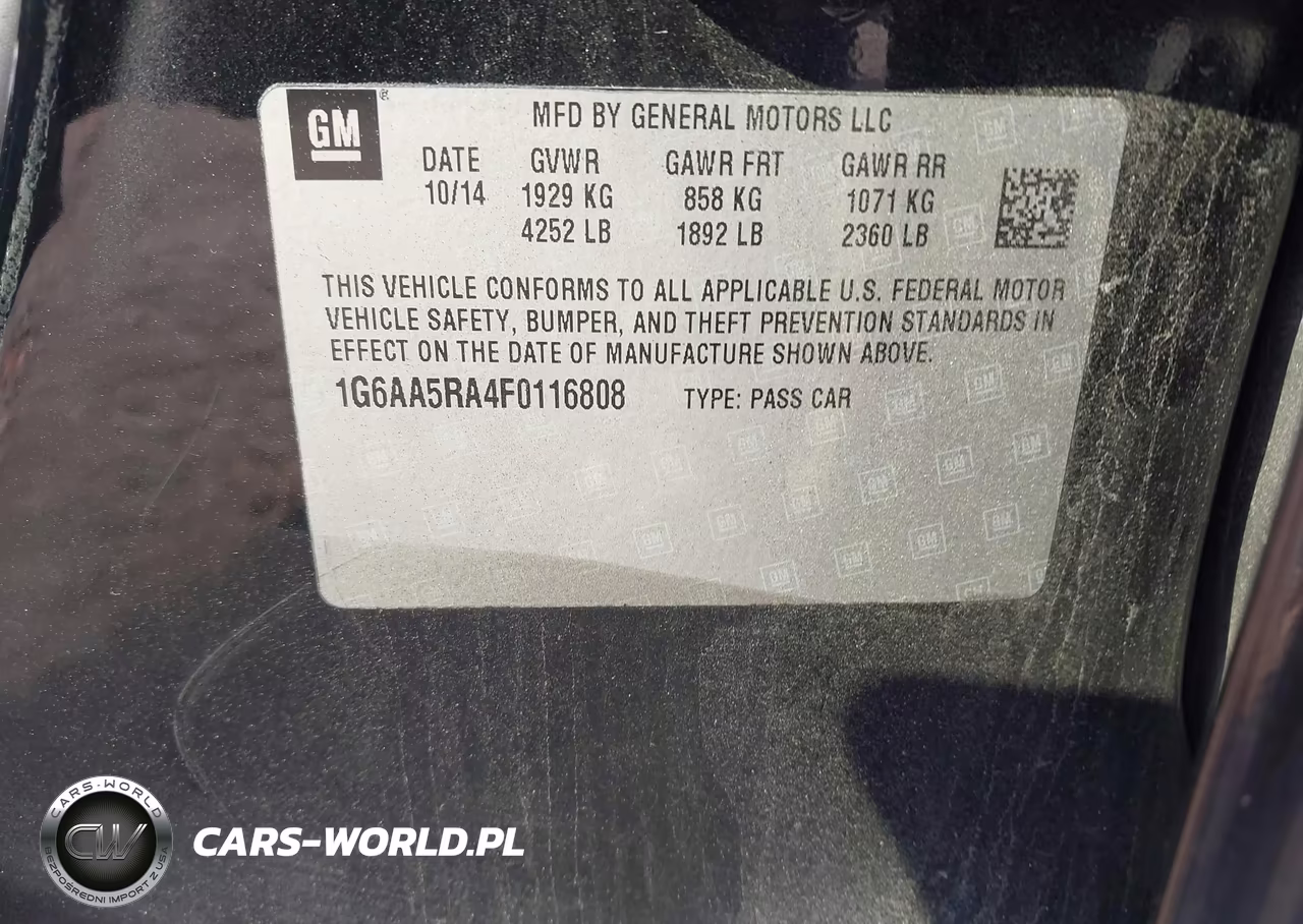 2015 Cadillac Ats Standard VIN:1G6AA5RA4F0116808 - 9