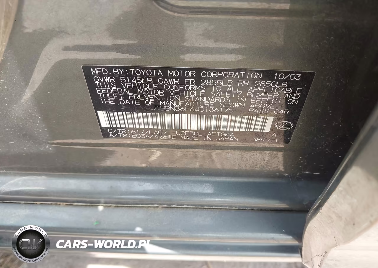 2004 Lexus Ls 430 VIN:JTHBN36F640136175 - 9