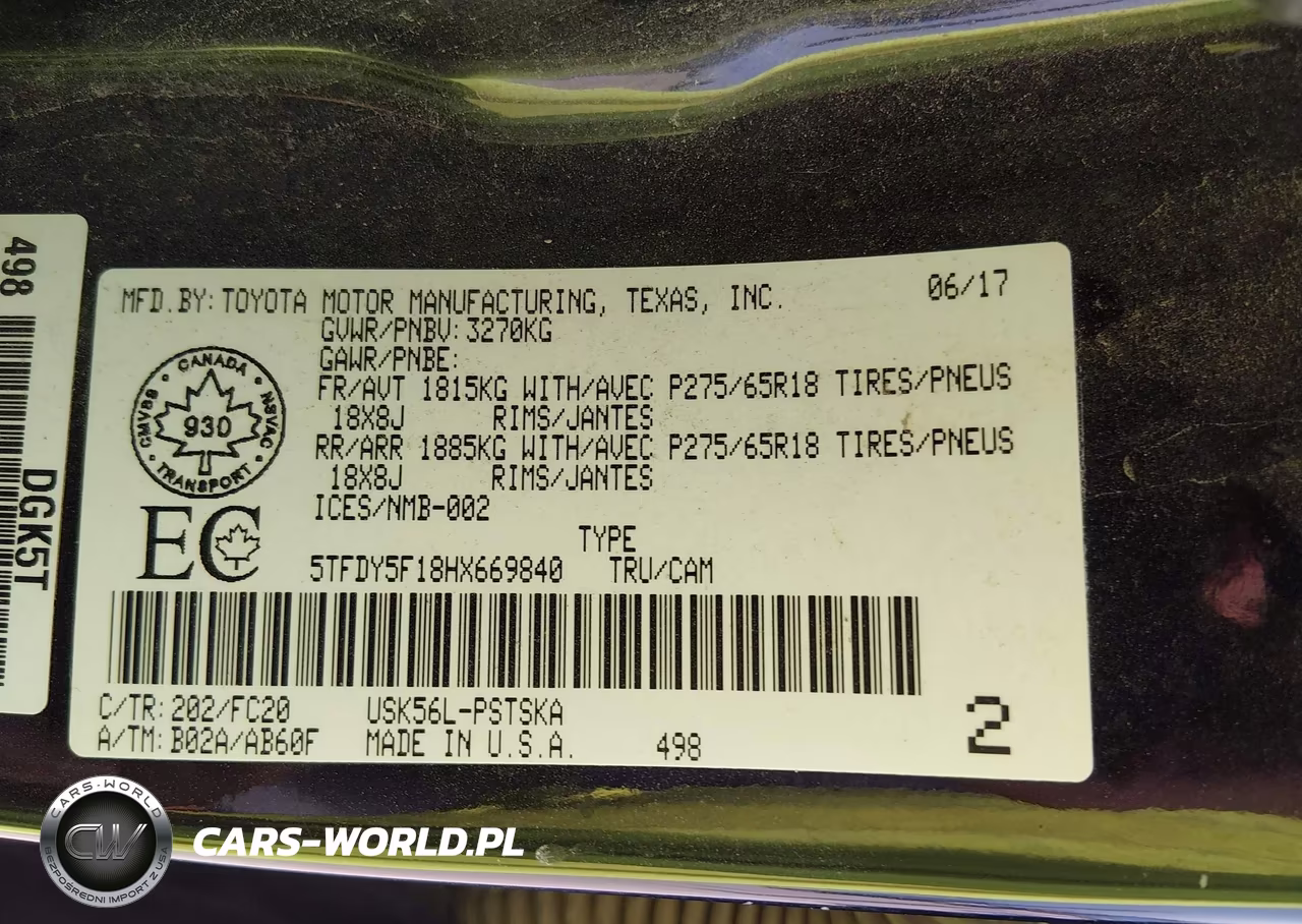 2017 Toyota Tundra Sr5 Plus 5.7L V8 VIN:5TFDY5F18HX669840 - 9