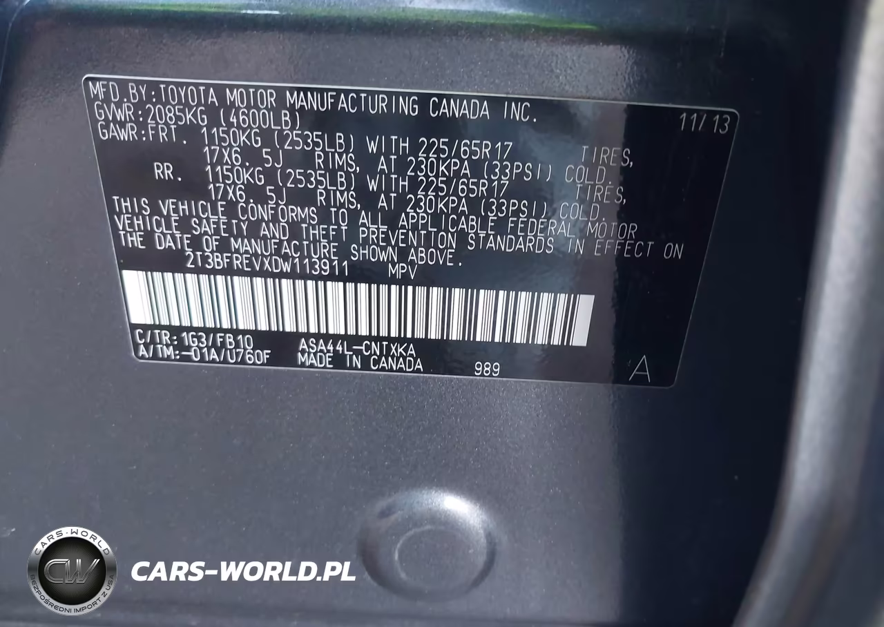 2013 Toyota Rav4 Le VIN:2T3BFREVXDW113911 - 9