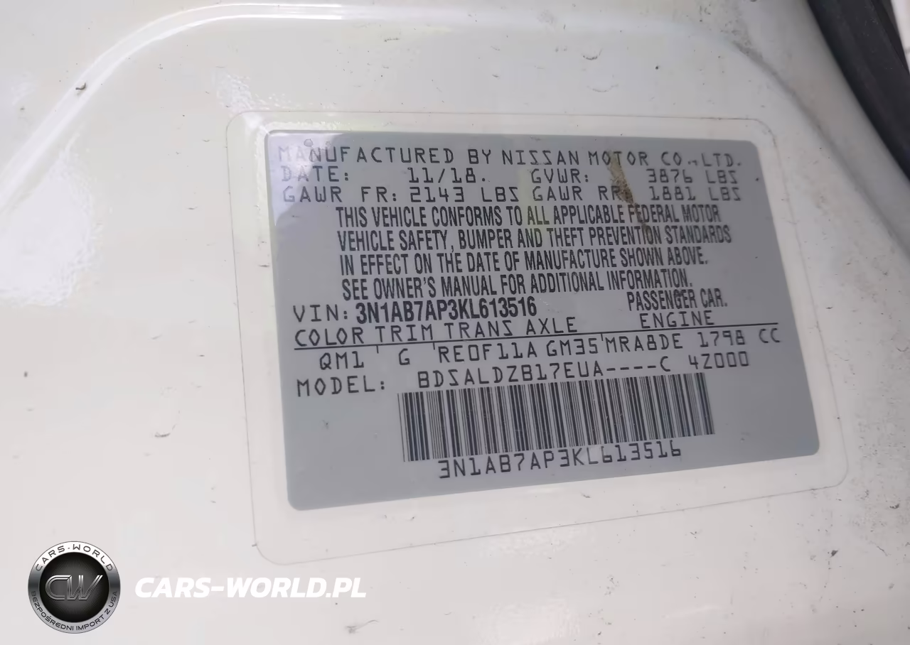 2019 Nissan Sentra Sv VIN:3N1AB7AP3KL613516 - 9
