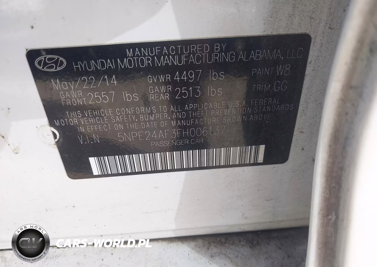 2015 Hyundai Sonata Se VIN:5NPE24AF3FH006137 - 9