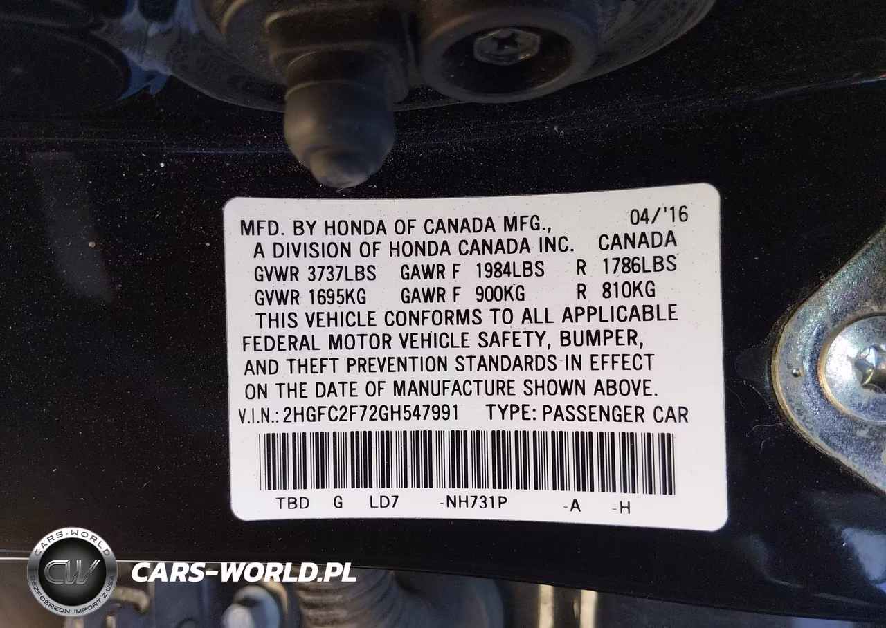 2016 Honda Civic Ex VIN:2HGFC2F72GH547991 - 9