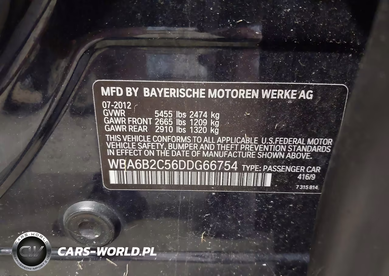 2013 BMW 650I Gran Coupe VIN:WBA6B2C56DDG66754 - 9