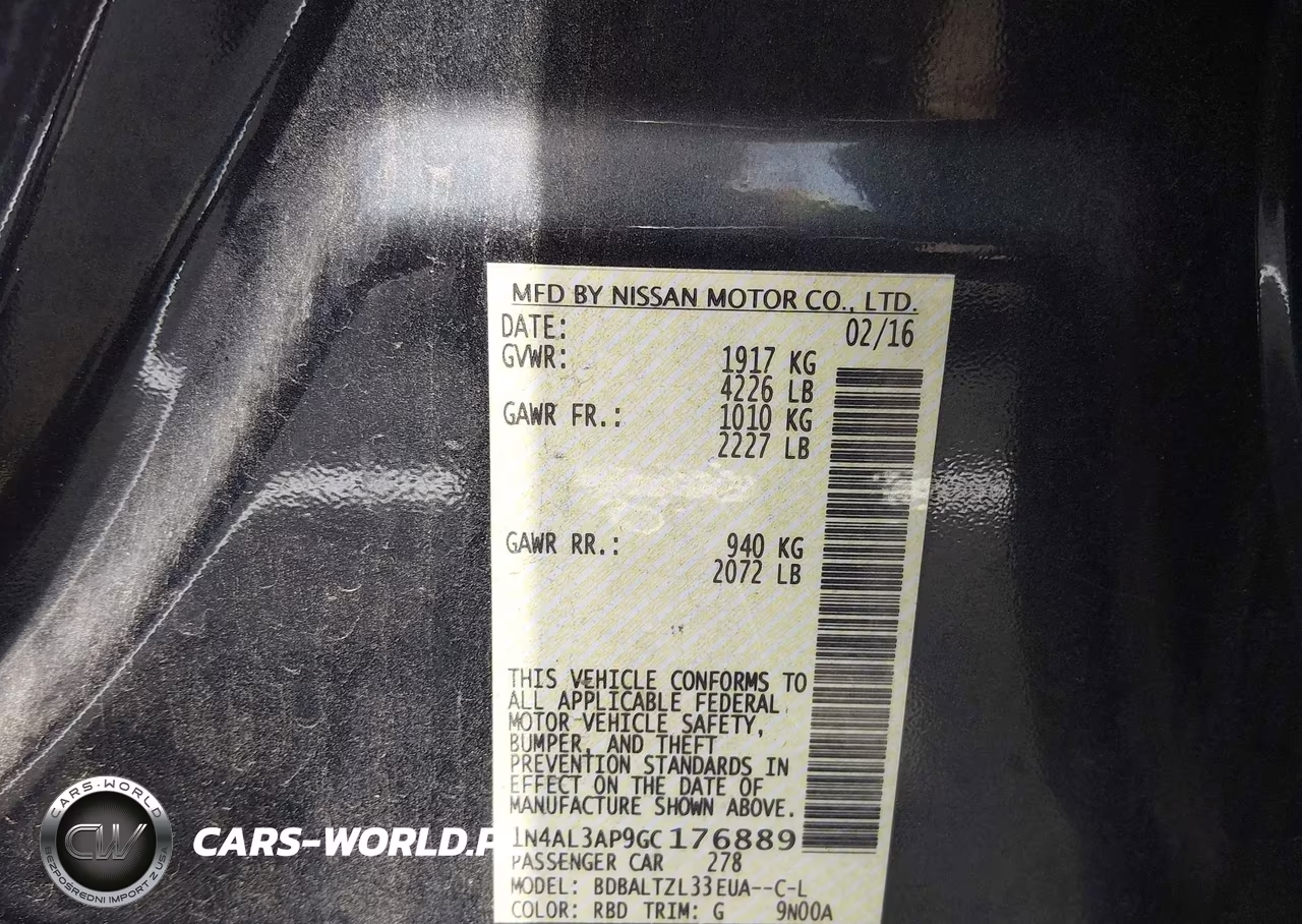 2016 Nissan Altima 2.5 Sl VIN:1N4AL3AP9GC176889 - 9