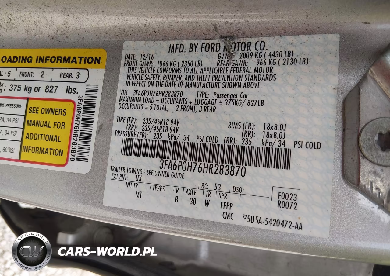 2017 Ford Fusion Se VIN:3FA6P0H76HR283870 - 9