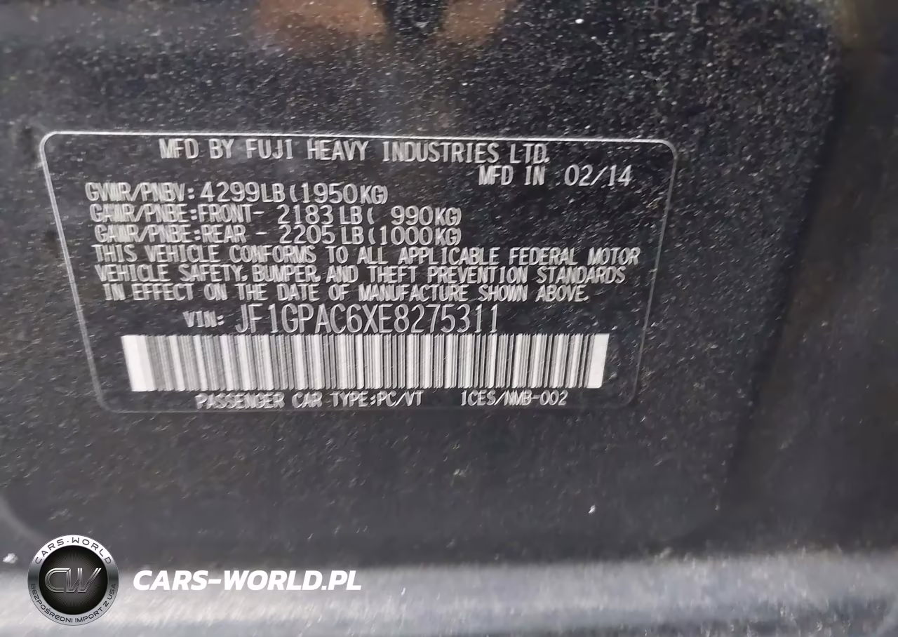 2014 Subaru Impreza 2.0I Premium VIN:JF1GPAC6XE8275311 - 9