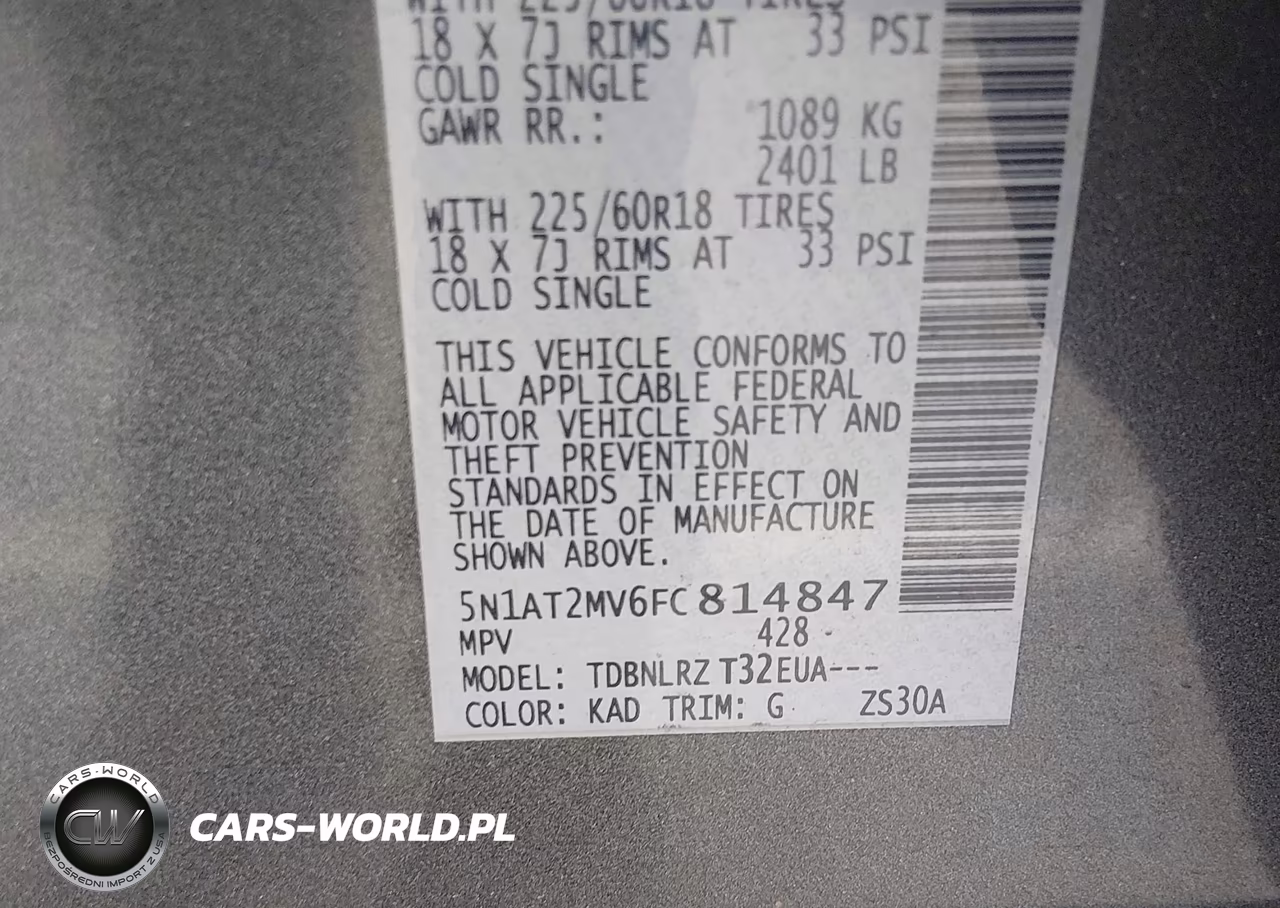 2015 Nissan Rogue Sl VIN:5N1AT2MV6FC814847 - 9
