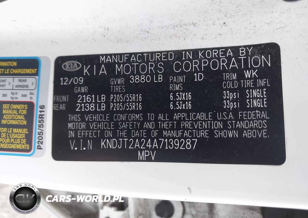 2010 Kia Soul + VIN:KNDJT2A24A7139287 - 9