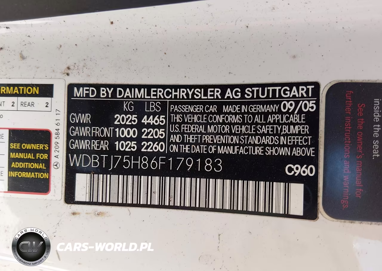 2006 Mercedes-Benz Clk 500 VIN:WDBTJ75H86F179183 - 9