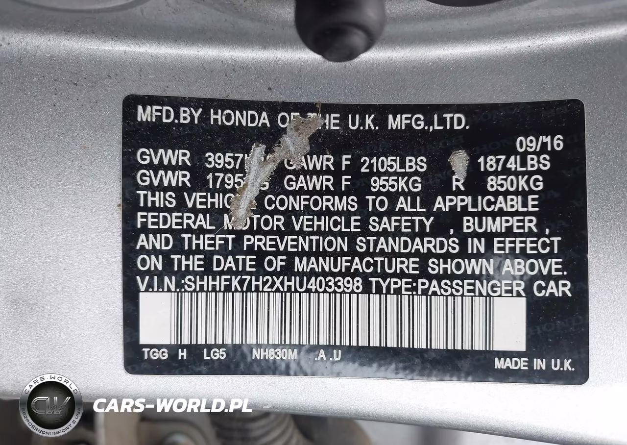 2017 Honda Civic Lx VIN:SHHFK7H2XHU403398 - 9