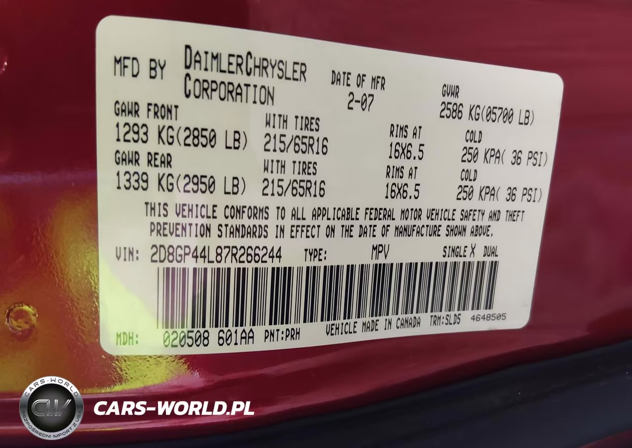 2007 Dodge Grand Caravan Sxt VIN:2D8GP44L87R266244 - 9