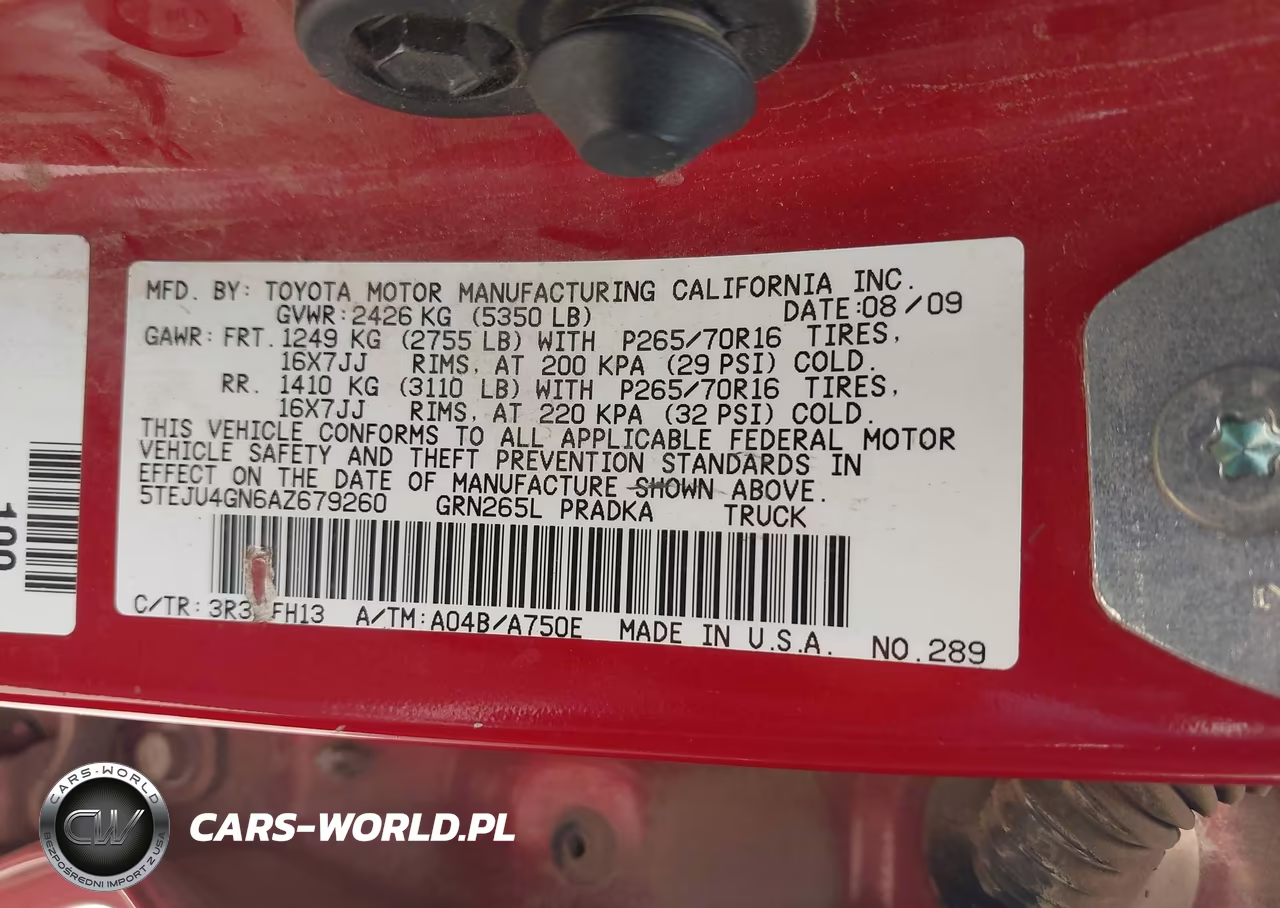 2010 Toyota Tacoma Prerunner V6 VIN:5TEJU4GN6AZ679260 - 9