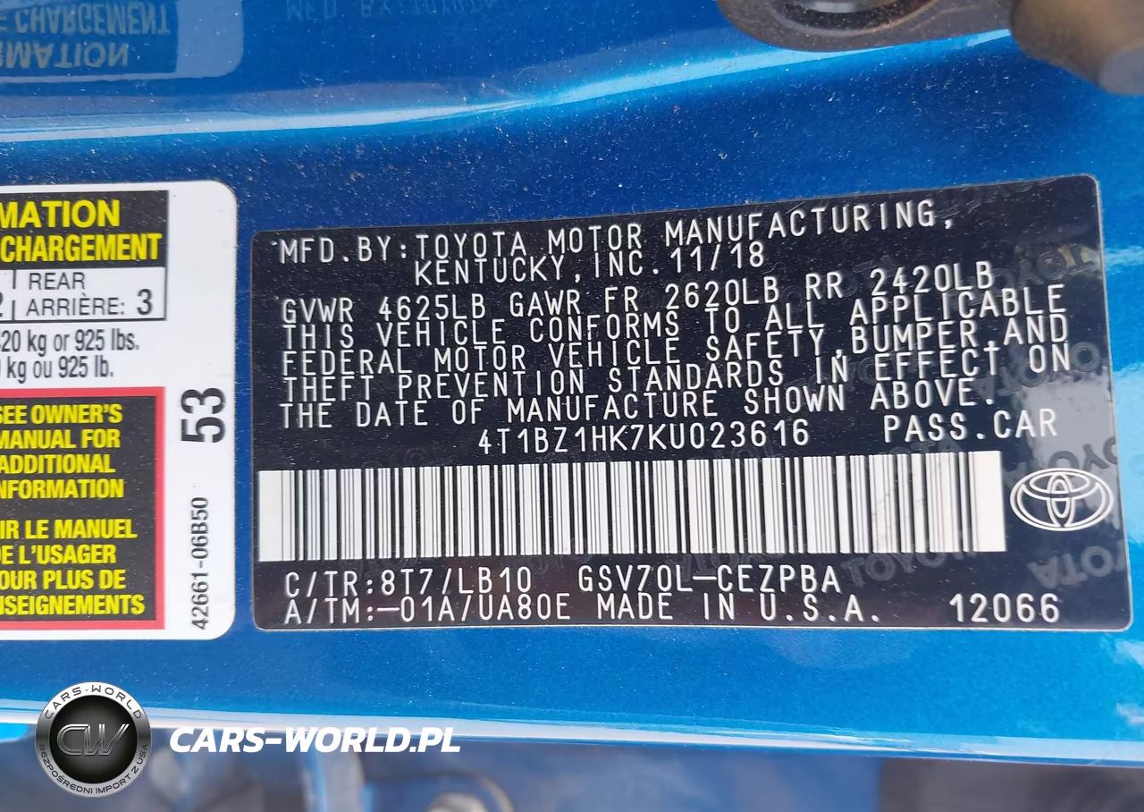 2019 Toyota Camry Xse V6 VIN:4T1BZ1HK7KU023616 - 9