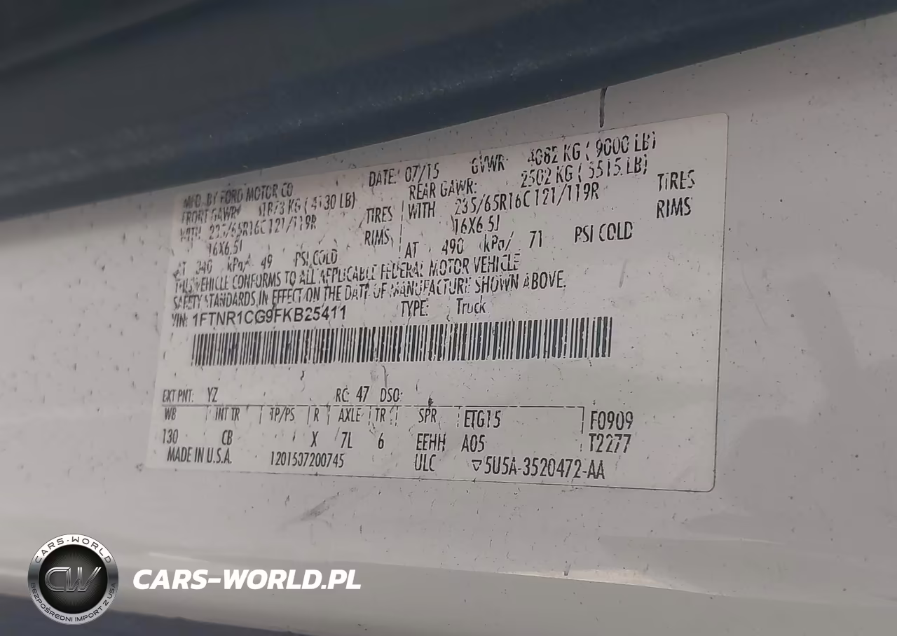 2015 Ford Transit-250 VIN:1FTNR1CG9FKB25411 - 9