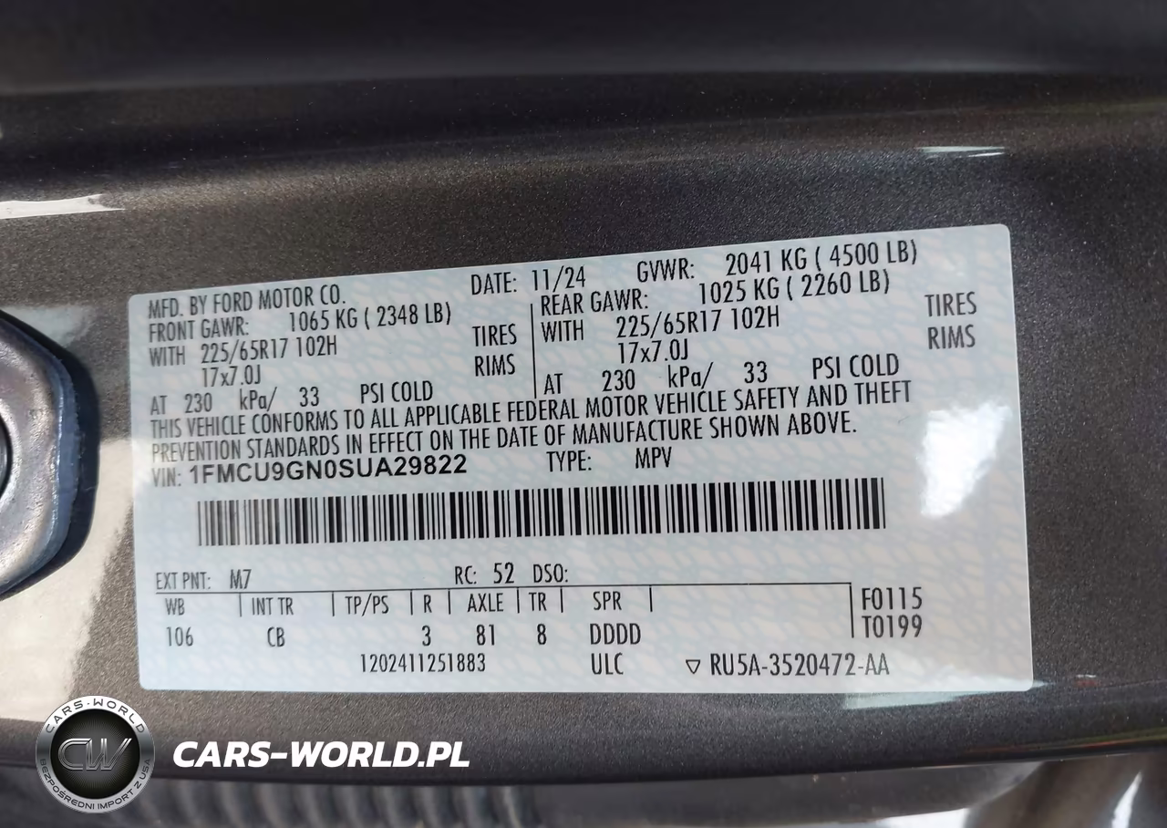 2025 Ford Escape Active VIN:1FMCU9GN0SUA29822 - 9