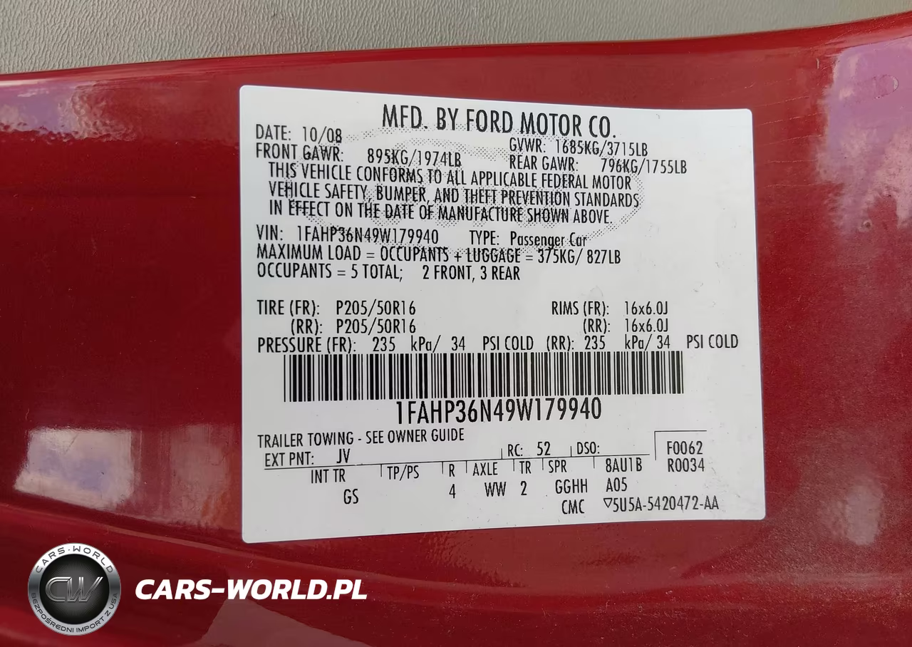 2009 Ford Focus Ses VIN:1FAHP36N49W179940 - 9