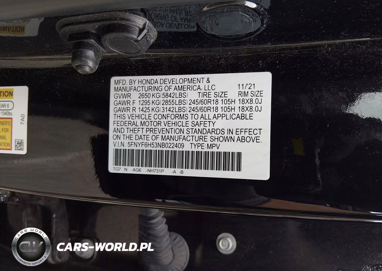 2022 Honda Pilot Awd Ex-L VIN:5FNYF6H53NB022409 - 9