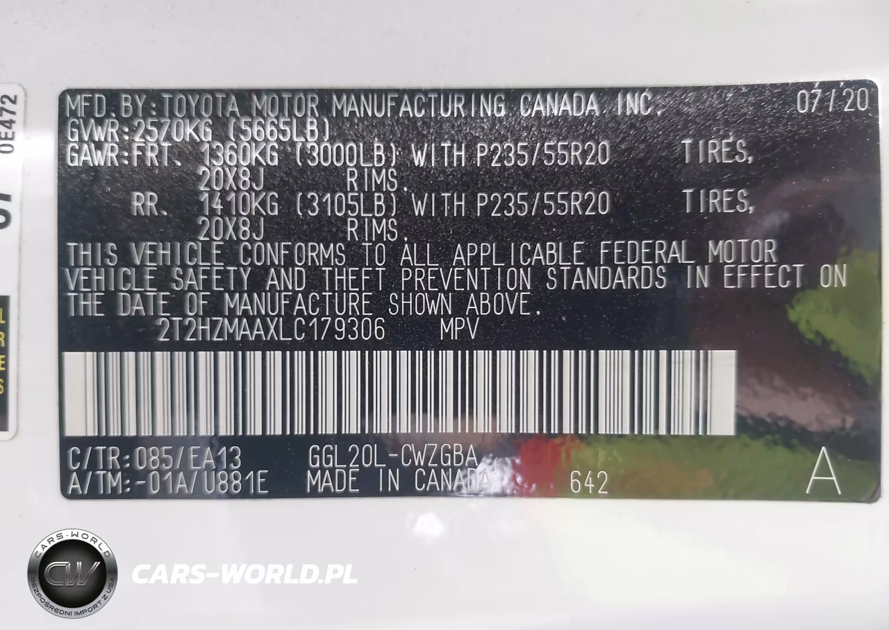 2020 Lexus Rx 350 VIN:2T2HZMAAXLC179306 - 9