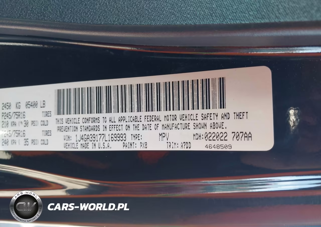 2007 Jeep Wrangler Unlimited X VIN:1J4GA39177L169993 - 9