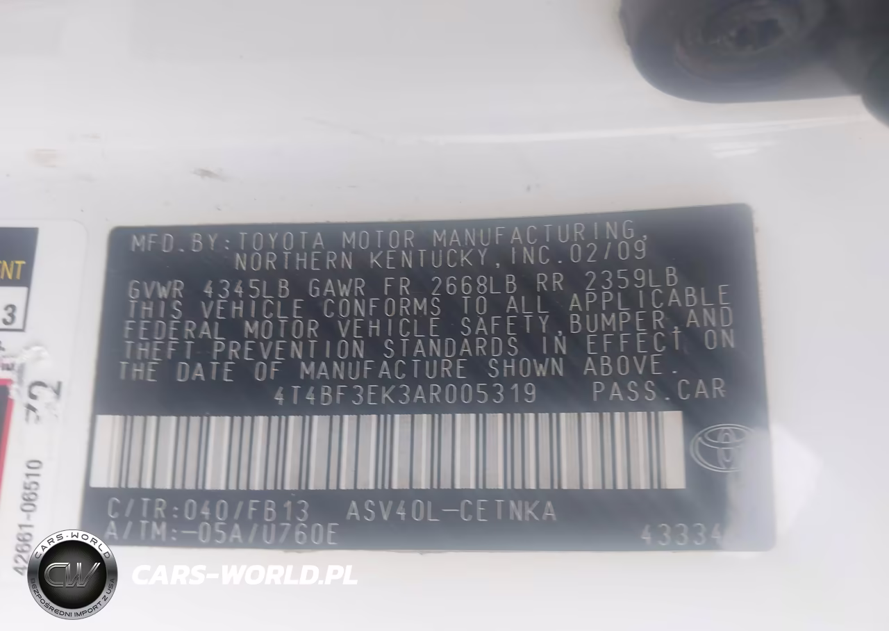 2010 Toyota Camry Le VIN:4T4BF3EK3AR005319 - 9