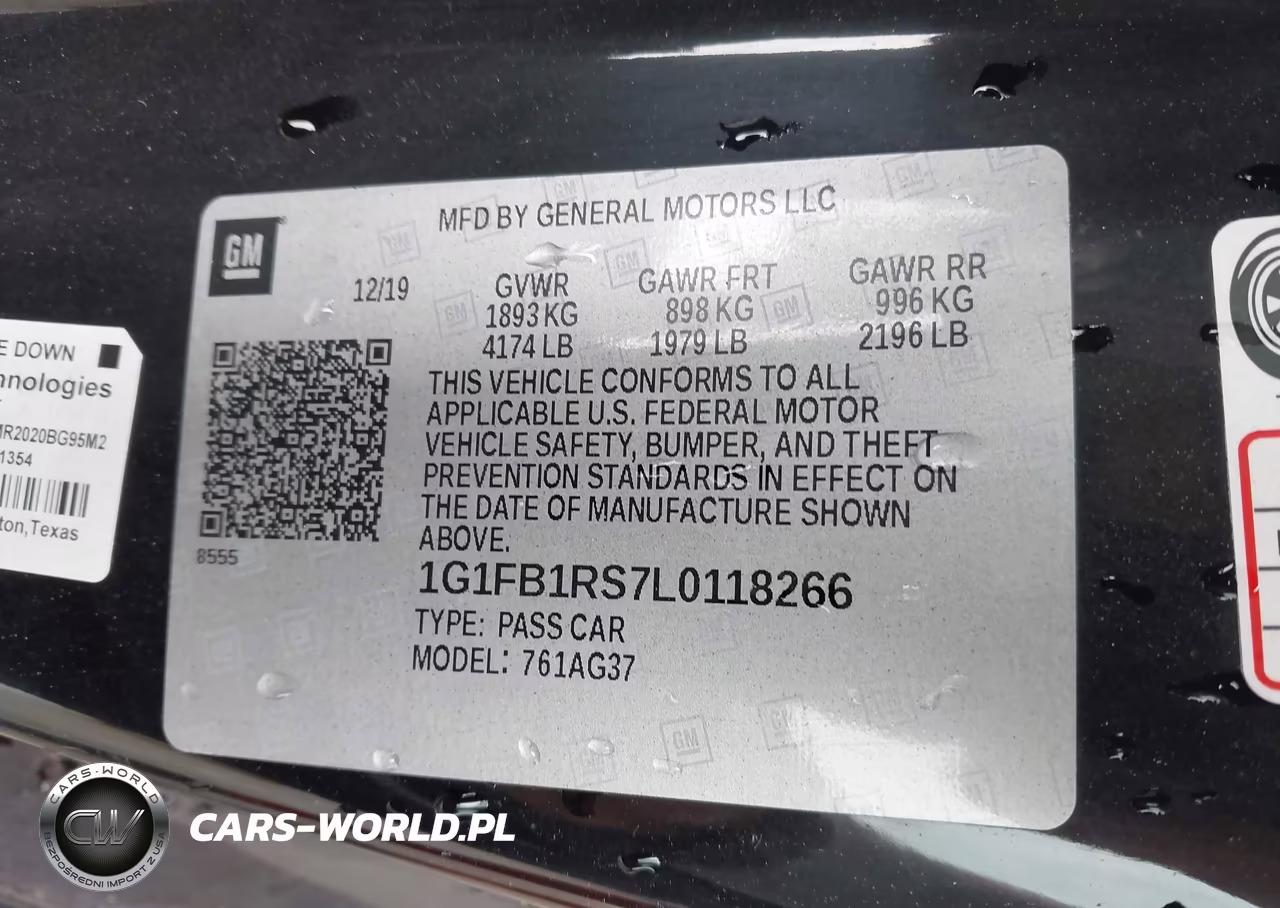 2020 Chevrolet Camaro Rwd 1Lt VIN:1G1FB1RS7L0118266 - 9