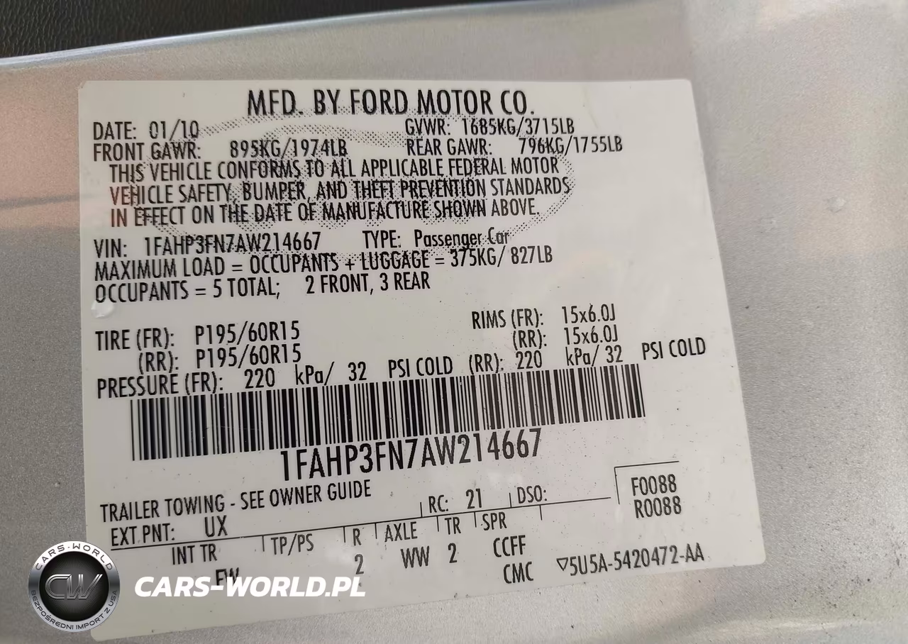 2010 Ford Focus Se VIN:1FAHP3FN7AW214667 - 9