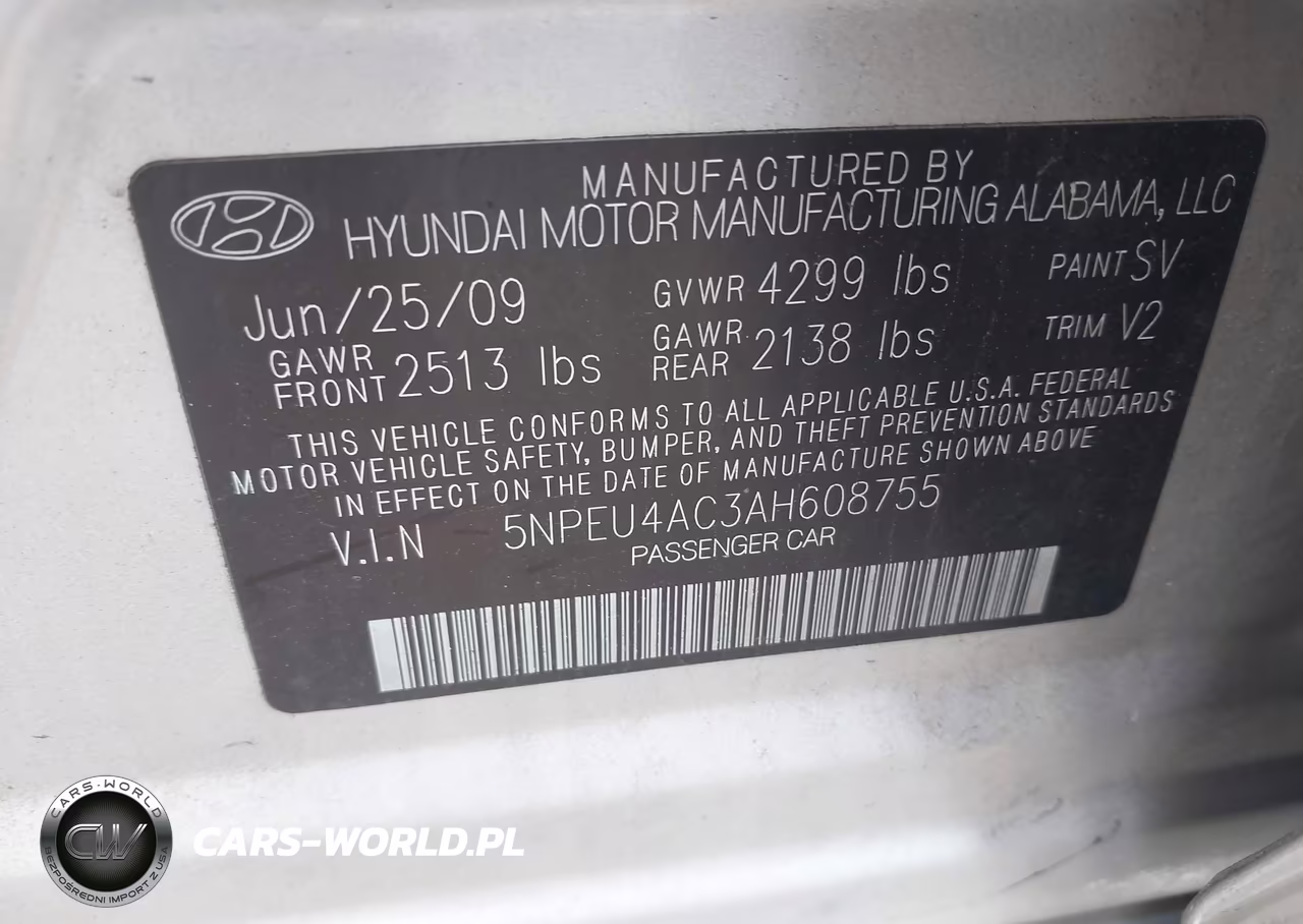 2010 Hyundai Sonata Limited VIN:5NPEU4AC3AH608755 - 9