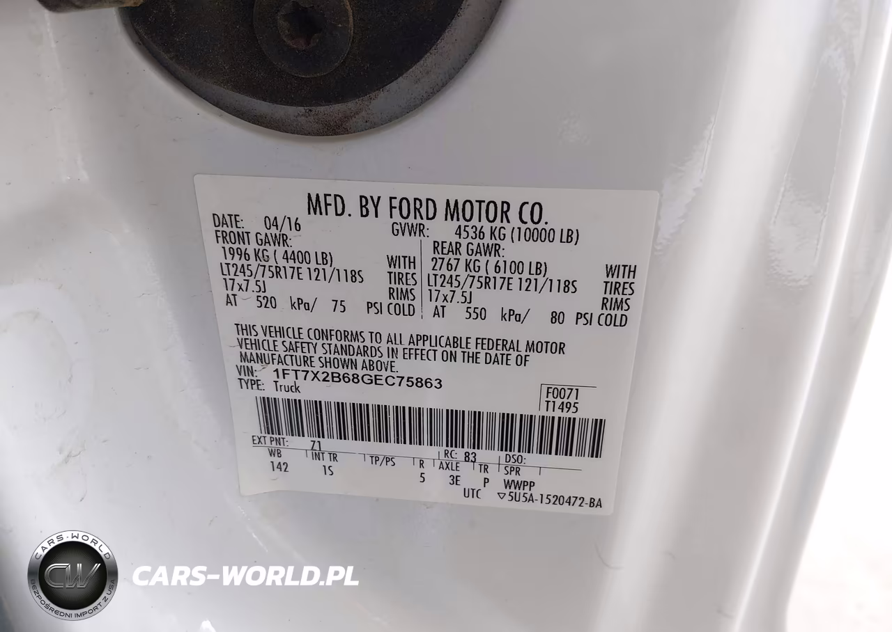 2016 Ford F-250 Xl VIN:1FT7X2B68GEC75863 - 9