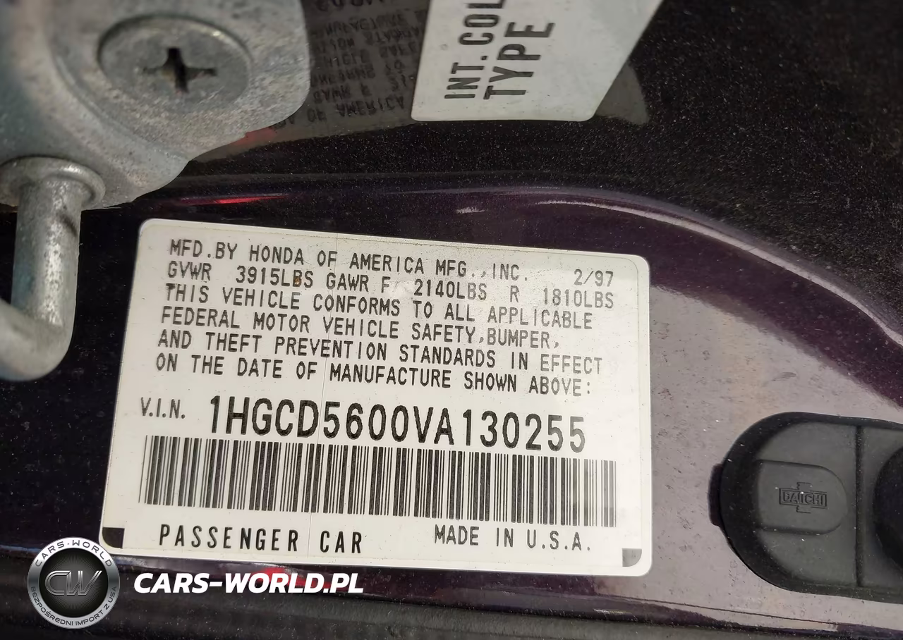 1997 Honda Accord Se VIN:1HGCD5600VA130255 - 9