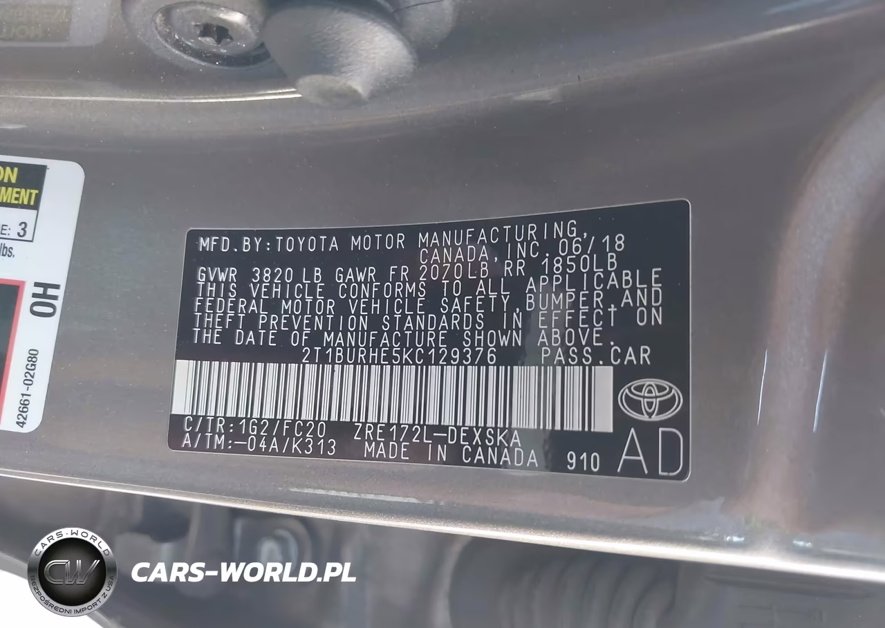 2019 Toyota Corolla Se VIN:2T1BURHE5KC129376 - 9