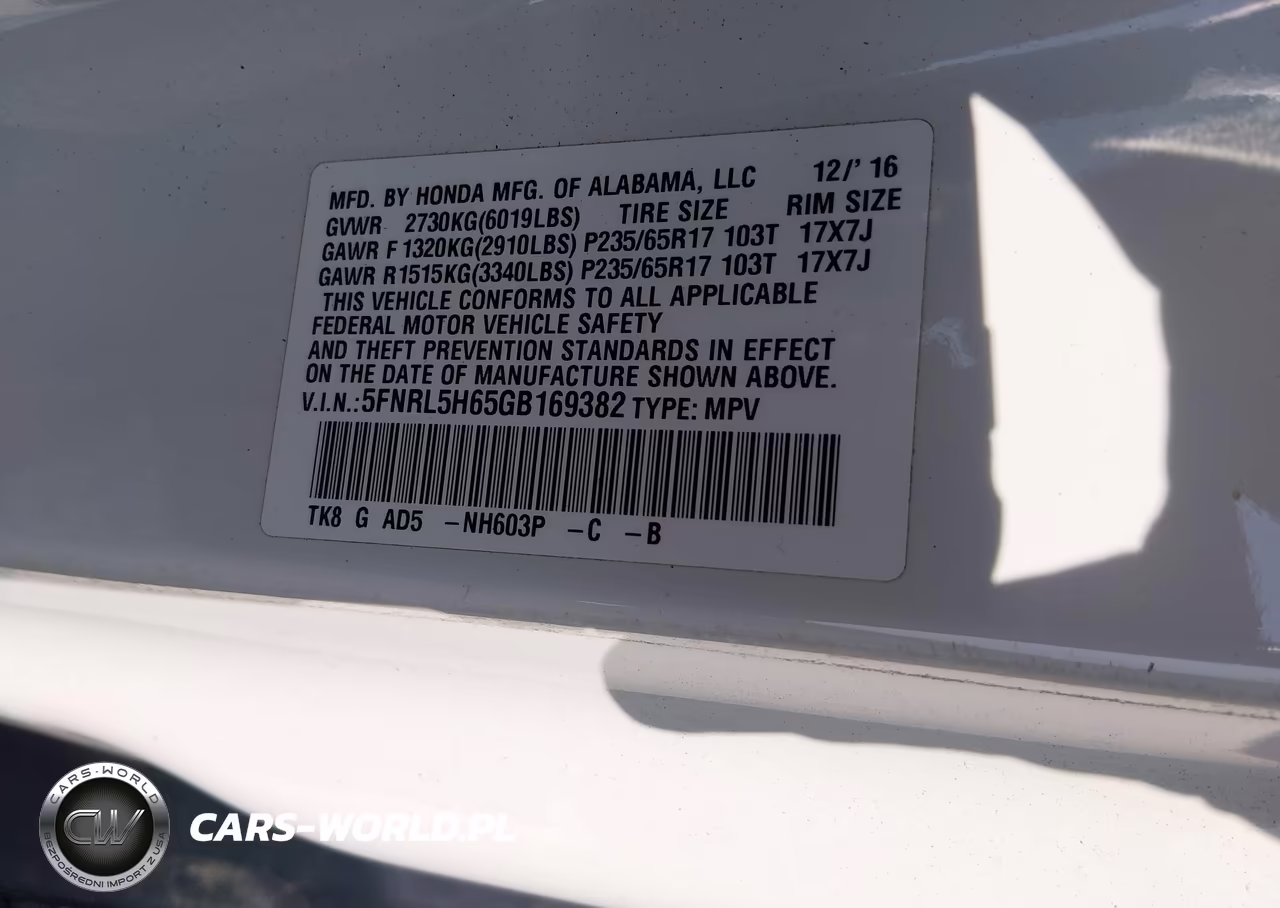 2016 Honda Odyssey Ex-L VIN:5FNRL5H65GB169382 - 9